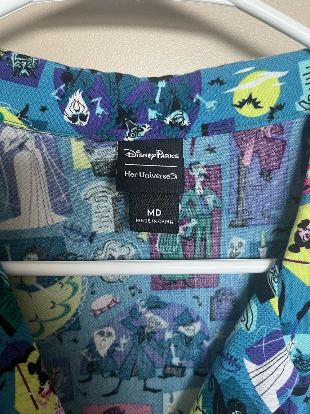 Disney Her Universe Teal Haunted Mansion Tie-Front Shirt - Picture 2 of 4